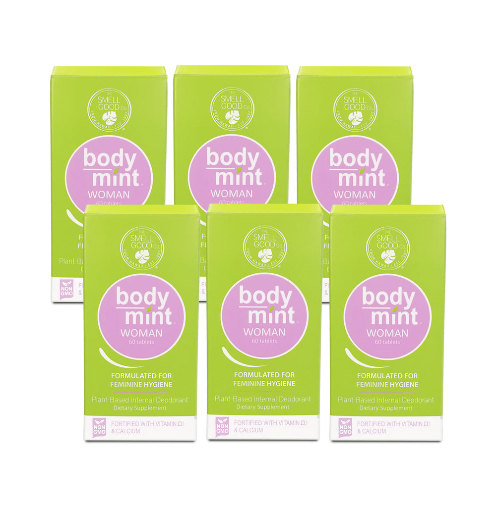 6PACK BODY MINT WOMAN 300 TABLETS SAVE 20 The Smell Good Company